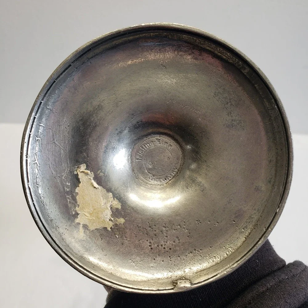 Frieling-Zinn Candlestick Holder Silver Sun Star Celestial Germany Pewter 16.5in